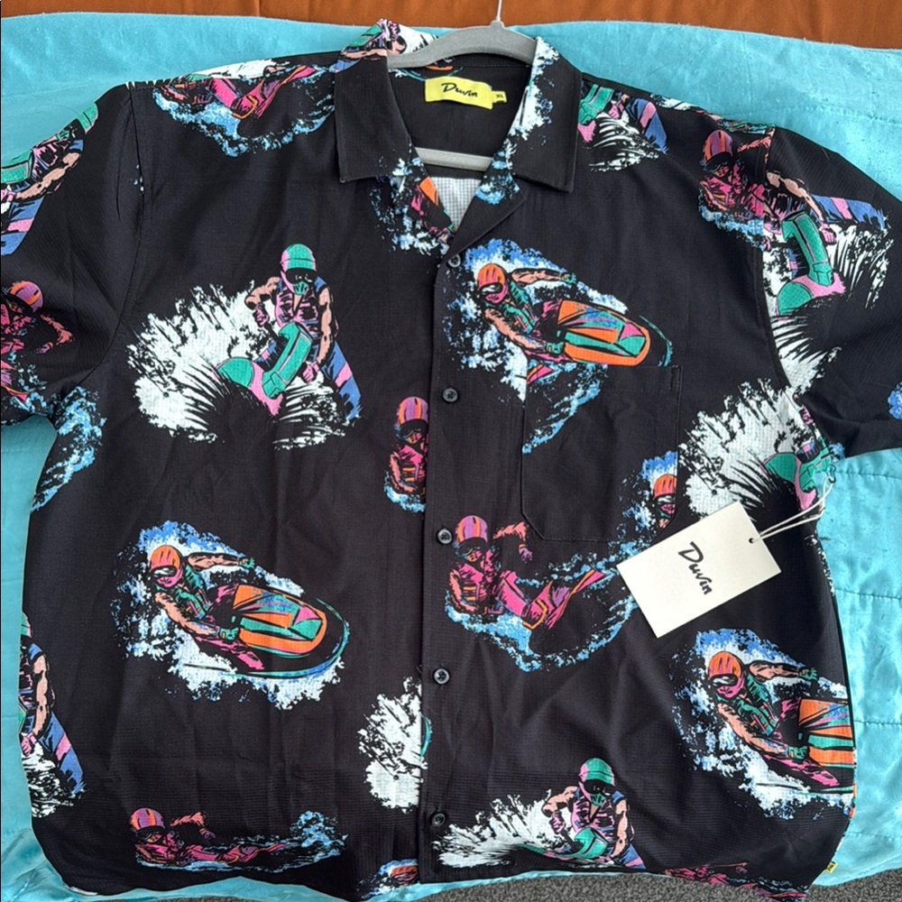 Duvin Black Shirt with Jet Ski Print